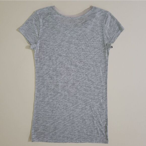 Loft Ann Taylor Gray Beaded Roundneck Short Sleeve Pullover Top - Picture 9 of 11